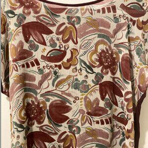 Two by Vince Camuto Blouse Burgundy Multicolor